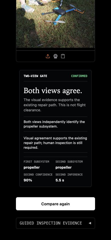 Mobile deterministic two-view gate